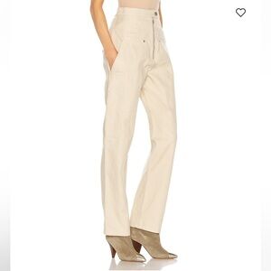 Isabel Marant Etolie Size 36 Beige Linen Straight Leg Phil Utility Trousers